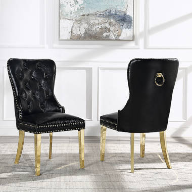 Leather knocker best sale back dining chairs